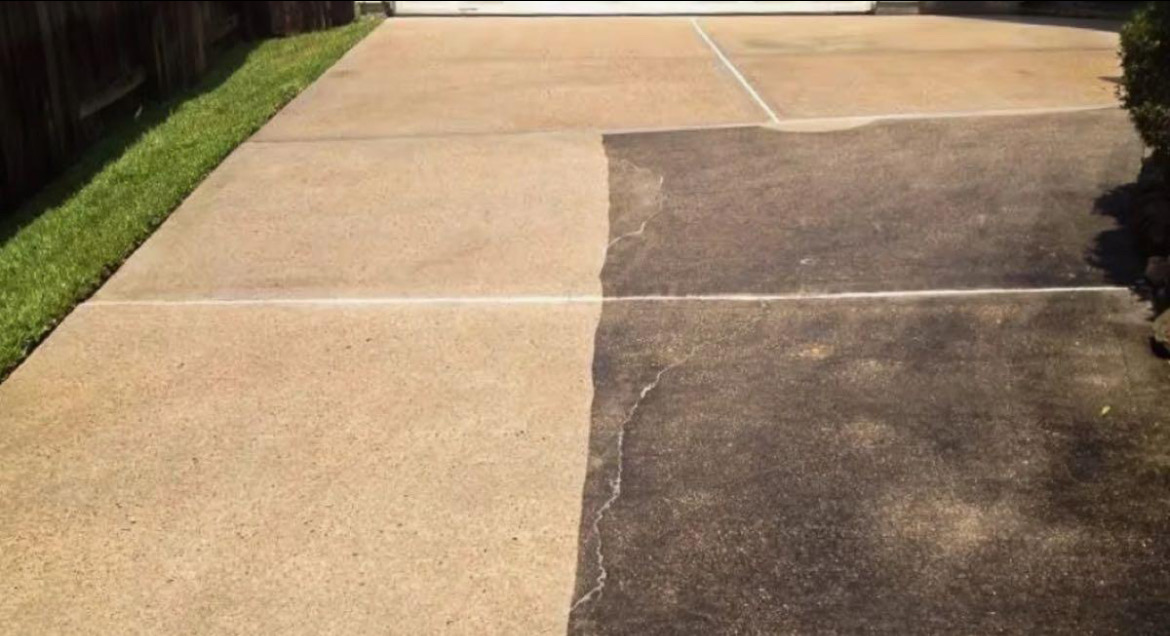 Concrete driveway clean